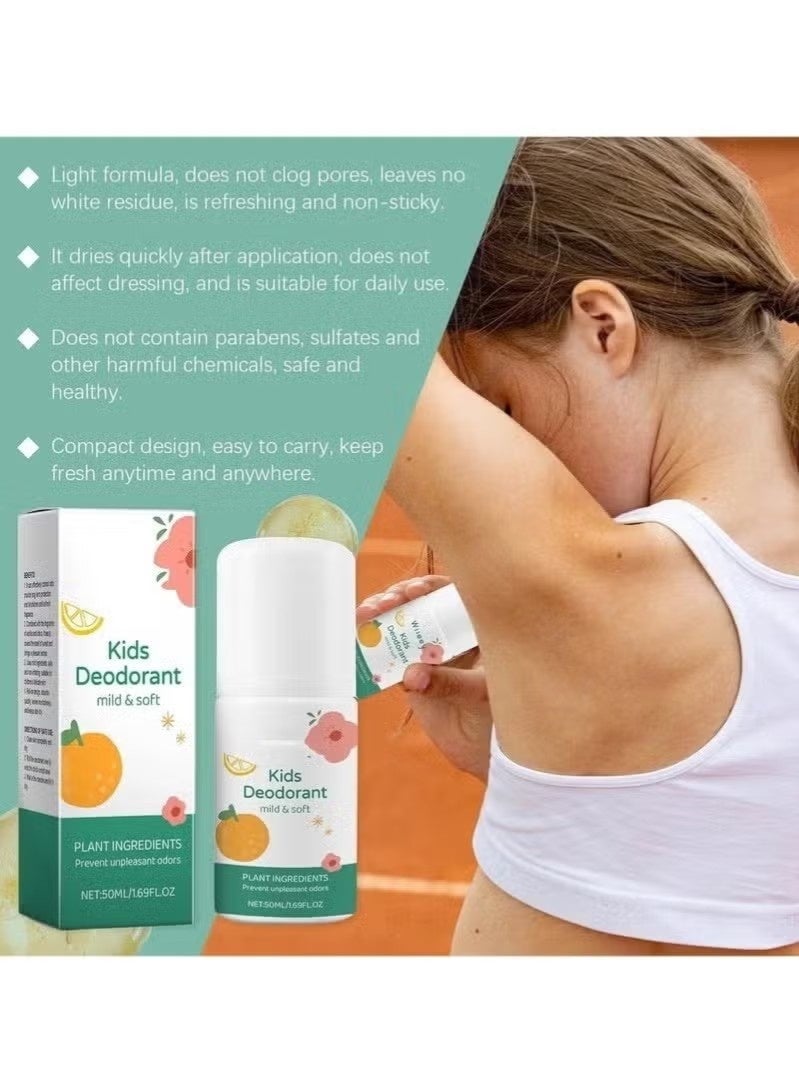 wiieey Natural Deodorant for Kids & Teens, Aluminum Free, Alcohol-Free, Paraben Free, 24 Hr Odor Protection, Clean Fresh Scent, Kids & Tweens, Hypoallergenic Deodorant 50ml (white) - Image 2